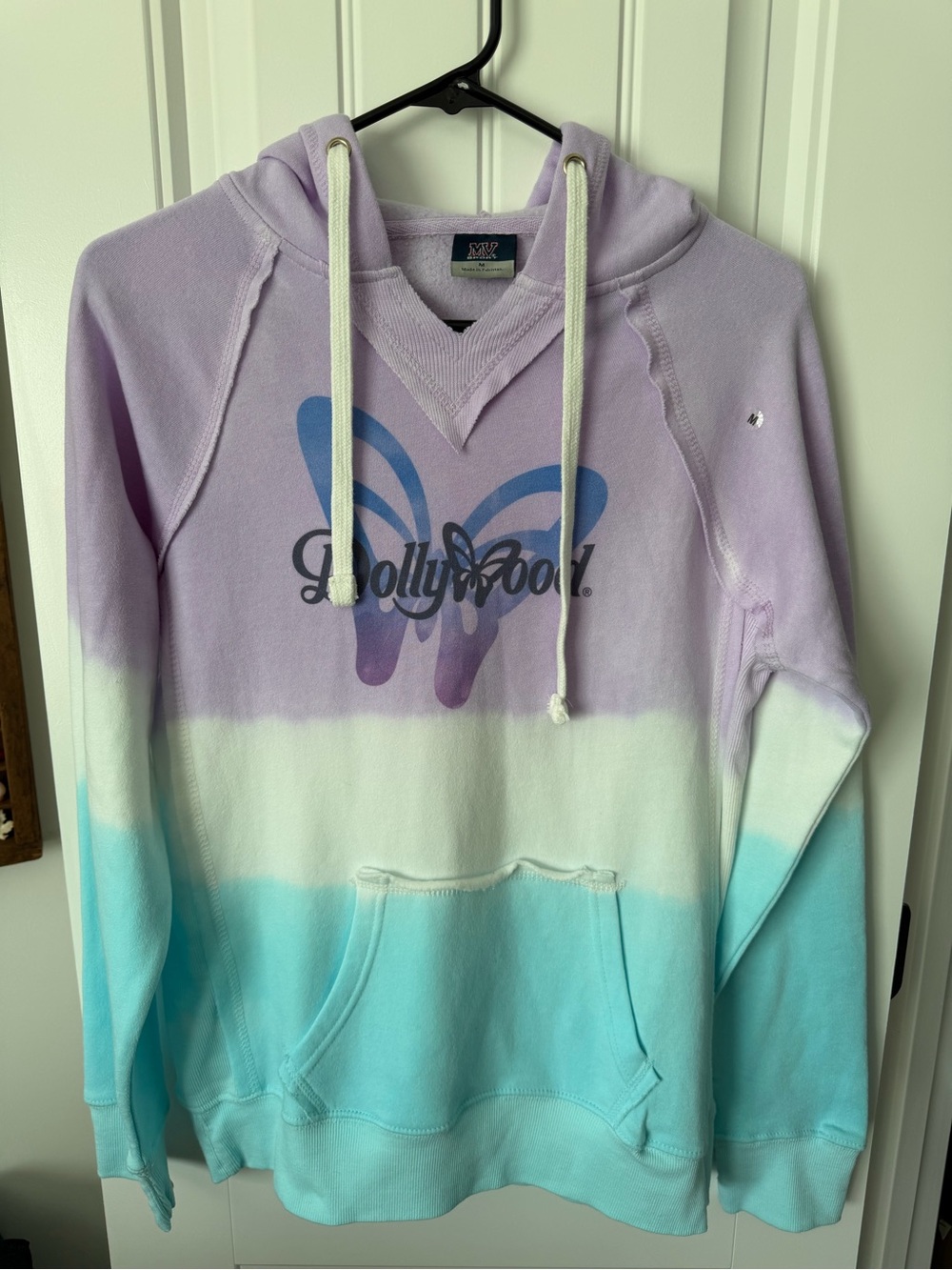 Dollywood sweatshirt MV Sport brand Lavender White Aqua Ombre Pullover Hoodie